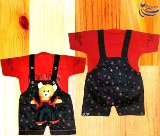Cute baby dungaree with teddy