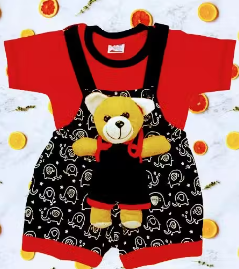 Cute baby dungaree with teddy
